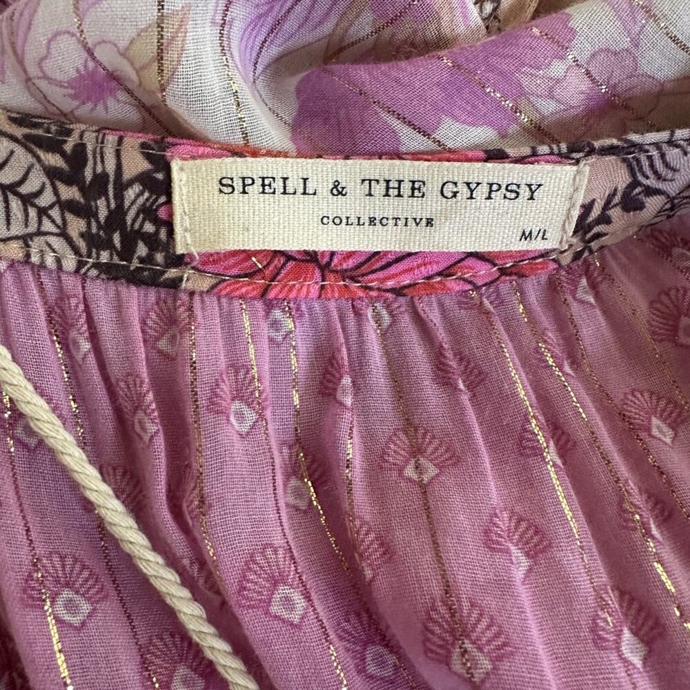 Spell & The Gypsy patchwork Floral Bohemian Maxi Dress large - Picture 7 of 8